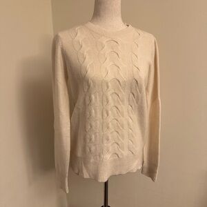 J. McLaughlin Cream Cable Knit Sweater